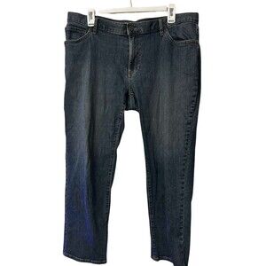 Eddie Bauer Boyfriend Cropped Jeans Women Size 14 Denim Medium Wash